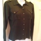 Versace Jeans Couture Button Down Shirt Womens Black Sz XS