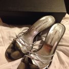 $330 DOLCE & GABBANA D&G Silver Sandals Pumps Shoes With Box EU 38.5 US 8.5