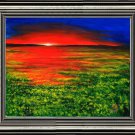 Framed bright red sunset