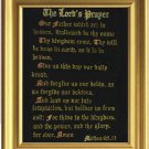 Framed The Lord's Prayer in Metallic Gold Olde English latters