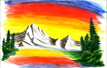 colorful landscape mountains
