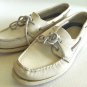 Sperry Top-Sider Women's 9.5 Off White Leather Boat Shoes Deck Moccasins Loafers
