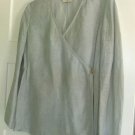 Vestimenta Italy Pale Frost Blue True Wrap Blouse Top Lightweight Semi-Sheer