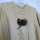 Irish M Cream/Natural Wool Fisherman's Cable-Knit Sweater Wooly Sheep Ireland