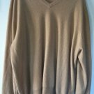 Club Room Estate 2-Ply Cashmere V-Neck Sweater XXL Beige Tan Light Brown