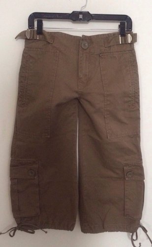 Marc Jacobs Capri Cropped Khaki Pants Brown Sz 4 W 29 Adjustable Waist Very Nic!