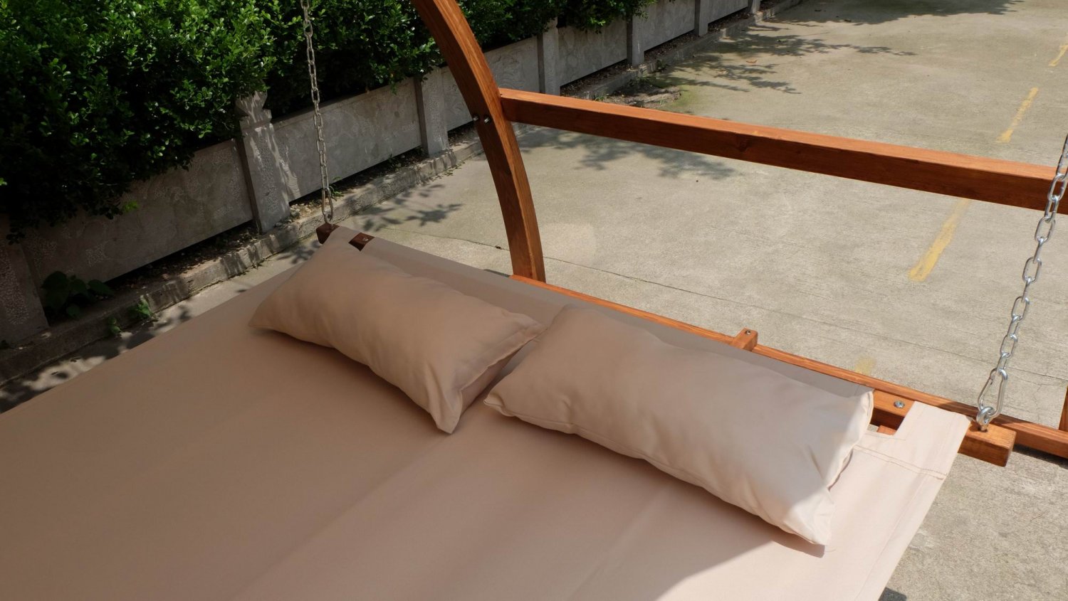 Porch Swing Bed Hammock Patio Furniture Hanging Canopy Wood