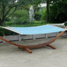 Wooden Arc Hammock Stand + Quilted Double Hammock