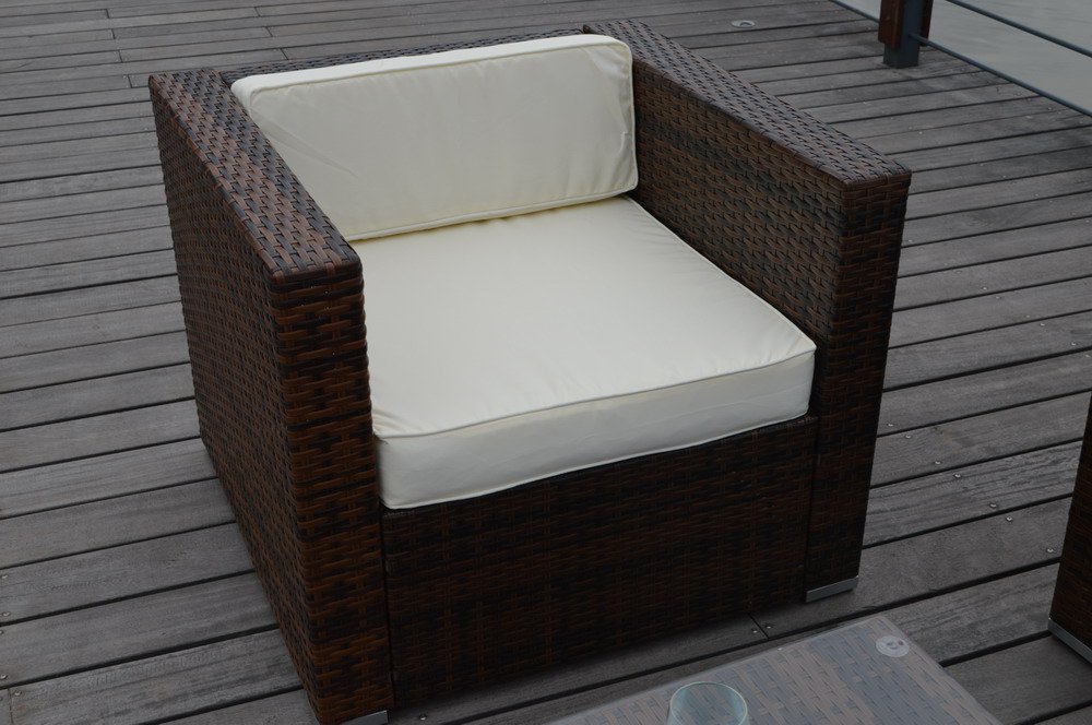 Sunbrella 4 Piece Outdoor Patio Furniture Set Wicker Rattan