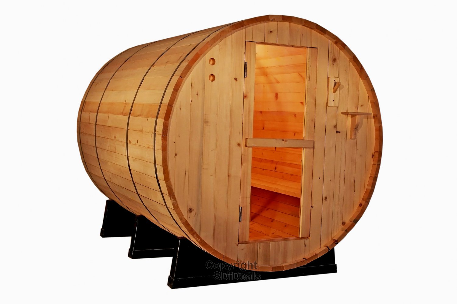 6' Foot Canadian Outdoor Pine Wood 4 Person Barrel Sauna Wet/Dry SPA 9KW Electric Heater Lava Rocks