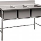 3 Compartment Commercial Stainless Steel Sink Wash Basin Table