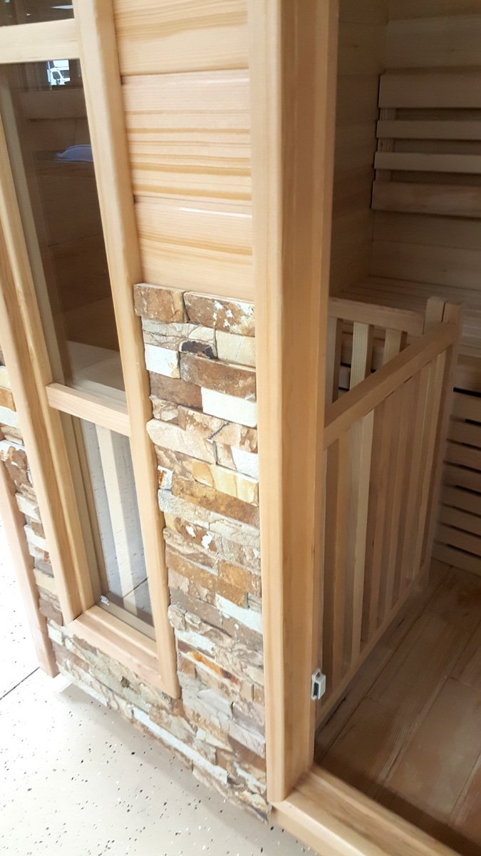 Outdoor Sauna Canadian Hemlock Wet / Dry Swedish Sauna Deluxe SPA