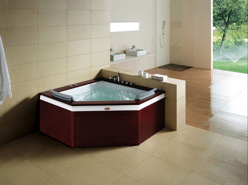 Indoor 2 Person Whirlpool Hydrotherapy Massage Spa Bathtub Corner Bath Tub W Heater Sym0503a