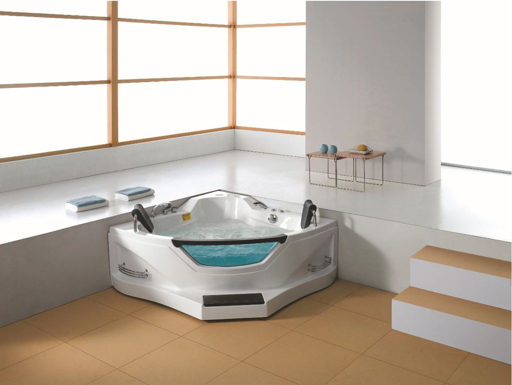 2 Person Corner Hydrotherapy Whirlpool Bathtub Spa Massage Therapy Hot Tub - SYM084A