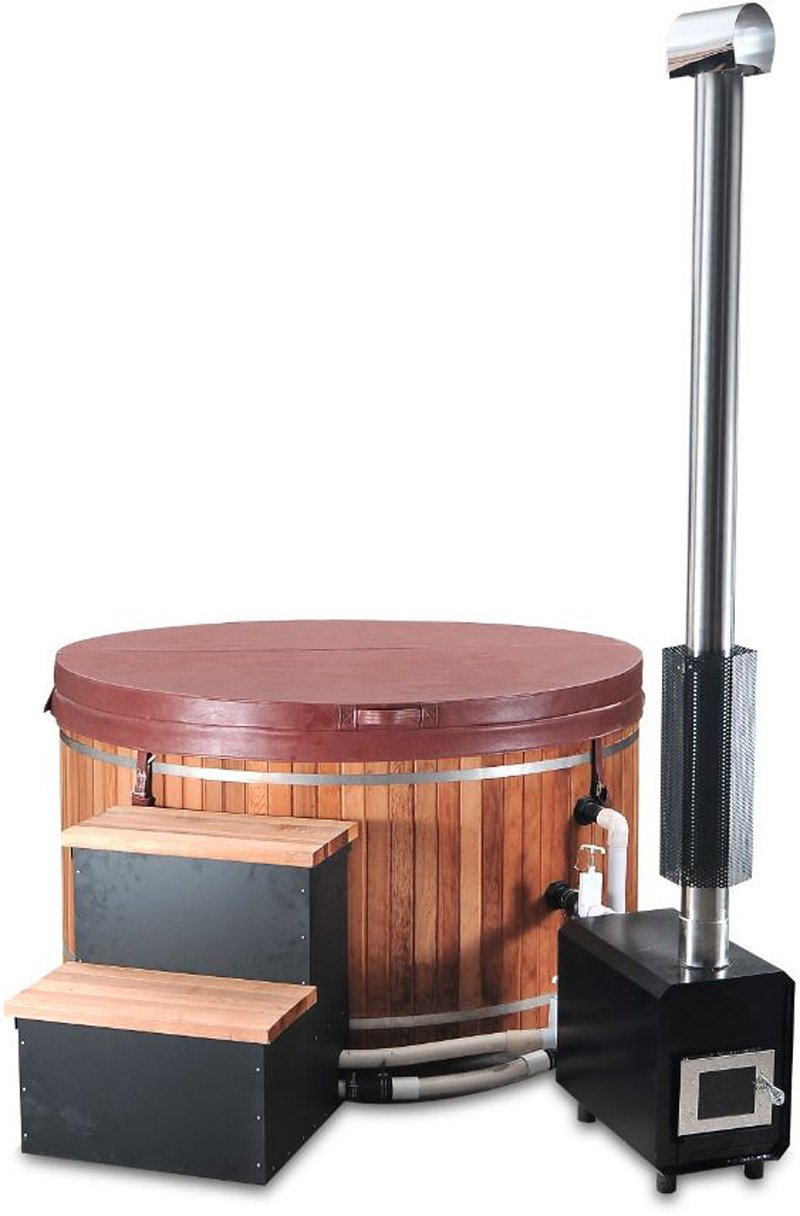 6' Canadian Redwood Cedar Outdoor WoodFired Hot Tub Sauna Spa Bathtub Tub