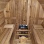 Canadian Red Cedar Wet Dry Traditional Steam 6' Barrel Sauna w/ Roof 9KW Harvia Heater