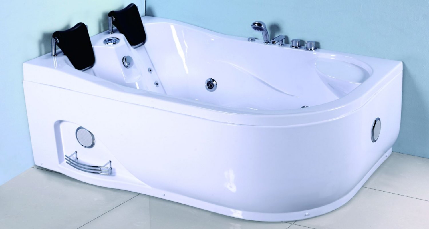 2 Person Corner Hydrotherapy Whirlpool Bathtub Spa Massage Therapy Hot