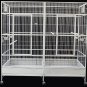 Large Double Macaw Parrot Cockatoo Bird Breeder Pet Cage w/ Divider - White Vein Finish