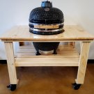 Large 21" Ceramic Egg Kamado BBQ Grill Smoker w/ Wood Table Pizza Stone