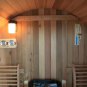 8' Canadian Red Cedar Barrel Outdoor Wet Dry Swedish Sauna with Porch
