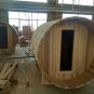 8' Canadian Red Cedar Barrel Outdoor Wet Dry Swedish Sauna with Porch