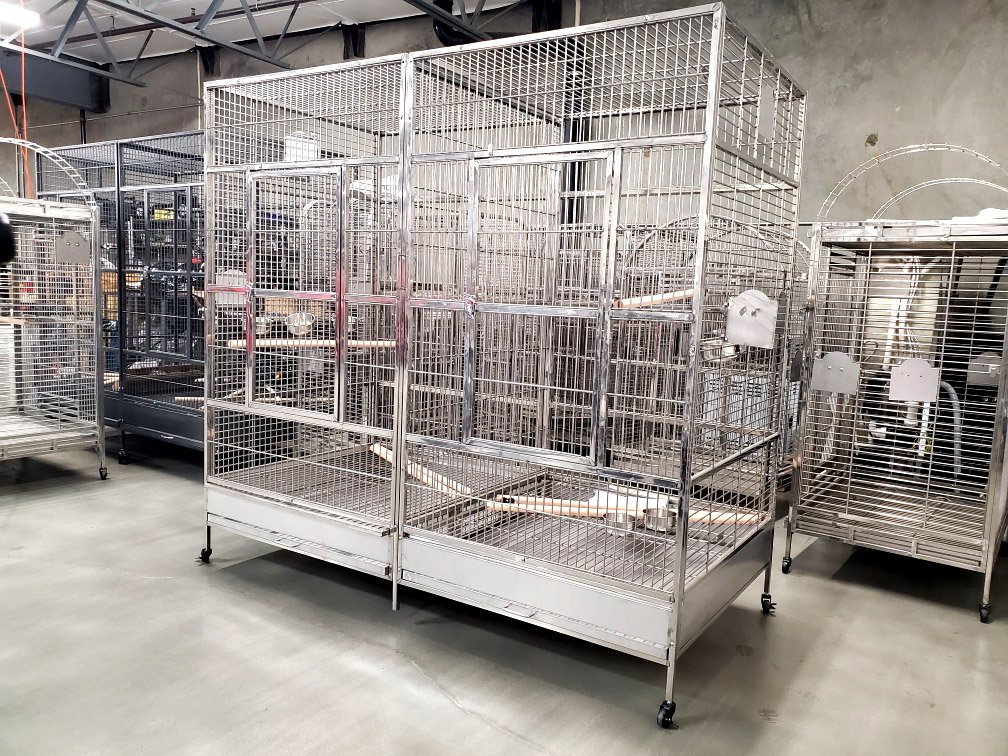 XL Stainless Steel Double Macaw Parrot Cockatoo Bird Breeder Pet Cage w ...