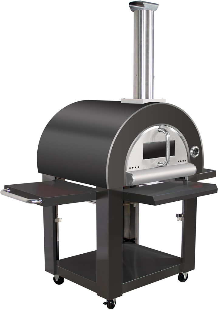 Black Stainless Steel Outdoor Wood Fired Artisan Pizza Oven BBQ Grill +Cover