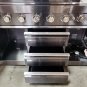 2 Piece Black Stainless Steel Outdoor BBQ Kitchen Grill Island w/ Refrigerator + Sink
