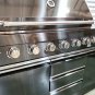 2 Piece Black Stainless Steel Outdoor BBQ Kitchen Grill Island w/ Refrigerator + Sink