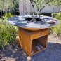 XL SIZE CORTEN Steel Outdoor Wood / Charcoal Hibachi BBQ Grill Kitchen Fire Pit 59"