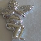 1/2ct Diamond Angel Pendant, Sterling Silver, Diamond Cut Ball Chain Necklace