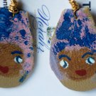 Earrings For Girls, Hand-painted leather earrings