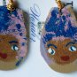 Earrings For Girls, Hand-painted leather earrings