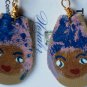 Earrings For Girls, Hand-painted leather earrings