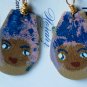 Earrings For Girls, Hand-painted leather earrings