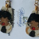 Earrings For Girls, Hand-painted leather earrings