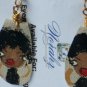 Earrings For Girls, Hand-painted leather earrings