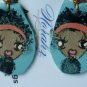 Earrings For Girls, Hand-painted leather earrings
