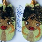 Earrings For Girls, Hand-painted leather earrings