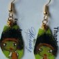 Earrings For Girls, Hand-painted leather earrings