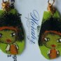 Earrings For Girls, Hand-painted leather earrings
