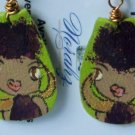 Earrings For Girls, Hand-painted leather earrings