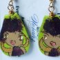 Earrings For Girls, Hand-painted leather earrings