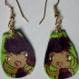 Earrings For Girls, Hand-painted leather earrings