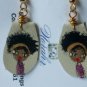 Earrings For Girls, Hand-painted leather earrings