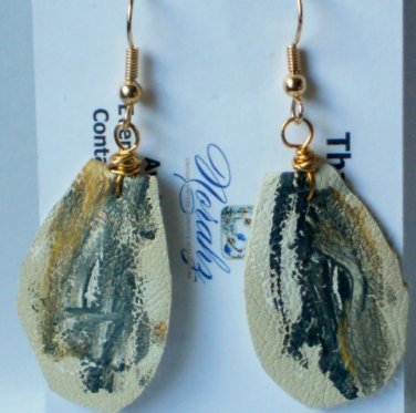 Earrings For Girls, Hand-painted leather earrings