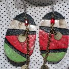 Hand-painted leather earrings