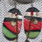 Hand-painted leather earrings