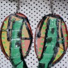 Hand-painted leather reptile earrings