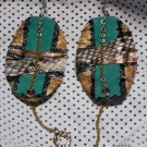 Hand-painted leather reptile earrings